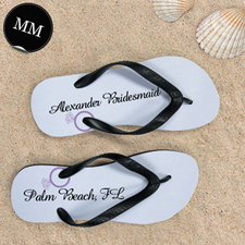 Design My Own Lavender Wedding Ring Personalized Flip Flops, Men Medium