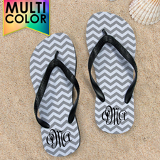 Design My Own Chevron Monogrammed  Many Colors Men Medium Flip Flop Sandals
