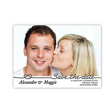 Personalized Big Announcement, Classic Grey Save The Date Invitation Cards