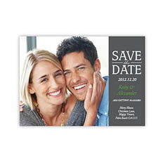 Personalized Our Day, Classic Grey Save The Date Invitation Cards