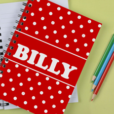 Personalized Red Dots Notebook