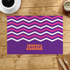 Purple White Pink Chevron Personalized Placemat