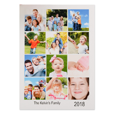 White Twelve Collage Personalized Photo Christmas Card