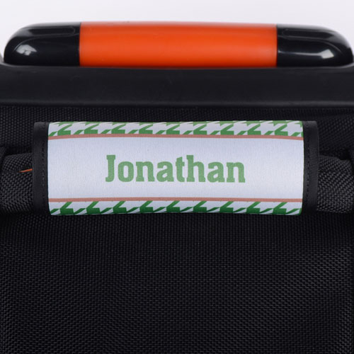 Green Hounds Tooth Personalized Luggage Handle Wrap