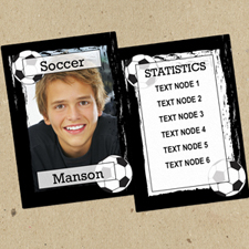 Black Border Football Personalized Photo Trading Cards