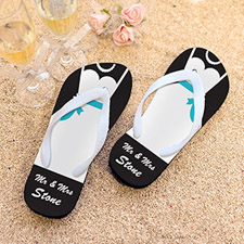 Mrs. Personalized Wedding Flip Flops, Women Medium