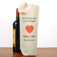 Wedding Thank You Personalized Cotton Wine Tote Bag