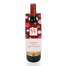 Polka Dots Personalized Wine Tag, set of 6