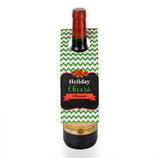 Holiday Cheers Personalized Wine Tag, set of 6