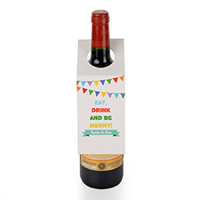 Eat, Drink and Be Merry Personalized Wine Tag, set of 6
