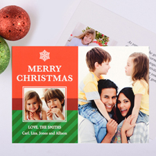 Snowflake Perfection Personalized Christmas Photo Card
