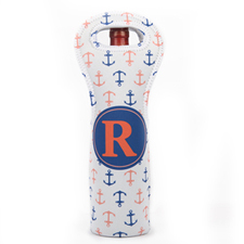 Navy Carol Personalized Neoprene Wine Tote Bag