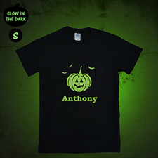 Pumpkin Personalized Glow In The Dark Halloween T Shirt, Adult Small