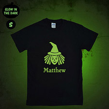Witch Personalized Glow In The Dark Halloween T Shirt, Adult Small