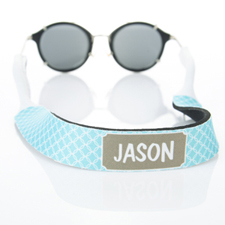 Aqua Interlocking Circle Monogrammed Sunglass Strap