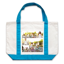 Six Square Collage Personalized Tote Bag, Auqa