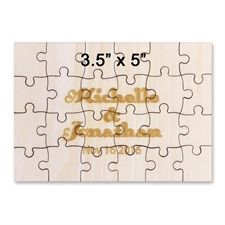 3.5 x 5 Mini Wooden Engraved Jigsaw Puzzle (24 pieces)
