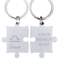 Libra Symbol Personalized Engraved Puzzle Keychain