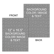 Personalized Custom 2 Sided Background Color & Text Portrait 12X16.5, 285 Or 54 Piece Photo Puzzle