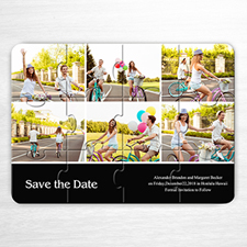 Custom Black Six Collage Invitation Puzzle
