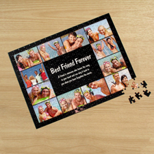 Personalized Facebook Black 12 Collage 12X16.5 Photo Puzzle