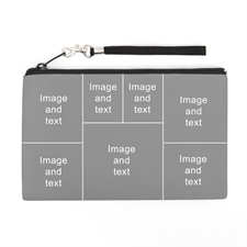 Personalized Facebook 6 Collage (2 Side Different Image) Wristlet Bag (5x8)