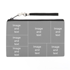 Personalized Facebook 7 Collage (2 Side Different Image) Wristlet Bag (5x8)