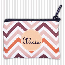 Retro Chevron Personalized Coin Purse