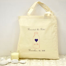 Personalized Wedding Purple Mason Jar Cotton Tote Bag