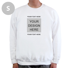 Design Your Own Image & Two Text Lines White S Sweatshirt
